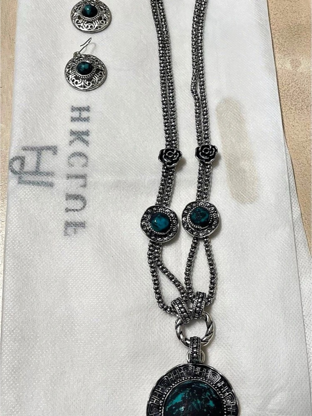Brighton Turquoise Pendant Necklace & Earrings